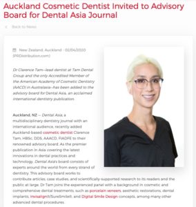 Auckland Cosmetic Dentist Added to Dental Asia Advisory Board